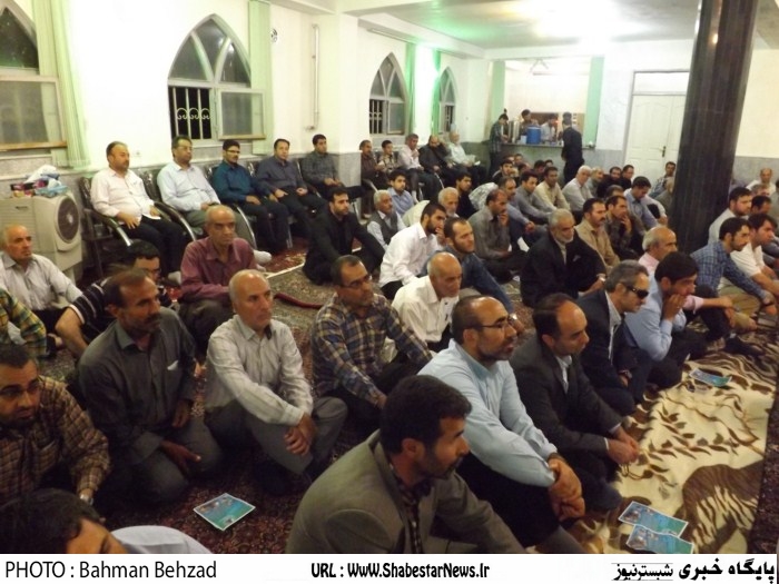 حضور آیت الله مجتهدشبستری در شبستر و افتتاح مسجد آقا