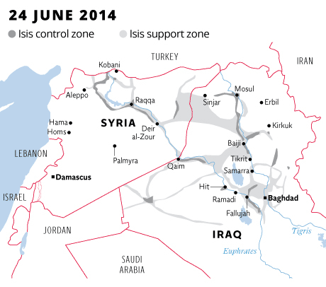 آیا داعش هم مرز ایران می شود؟ + نقشه