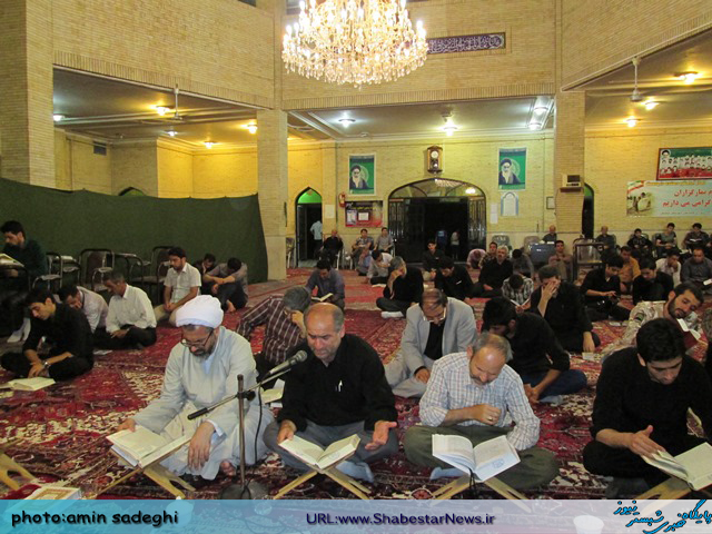 مراسم شب احیاء در مسجد امام حسین (ع) شبستر