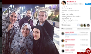 لیلا بلوکات به همراه جمعی از هنرمندان در حرم امام رضا + عکس