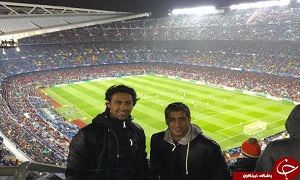 برادران مجیدی در ورزشگاه نیوکمپ اسپانیا +عکس