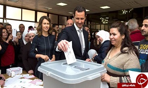 بشار اسد رای داد+ عکس