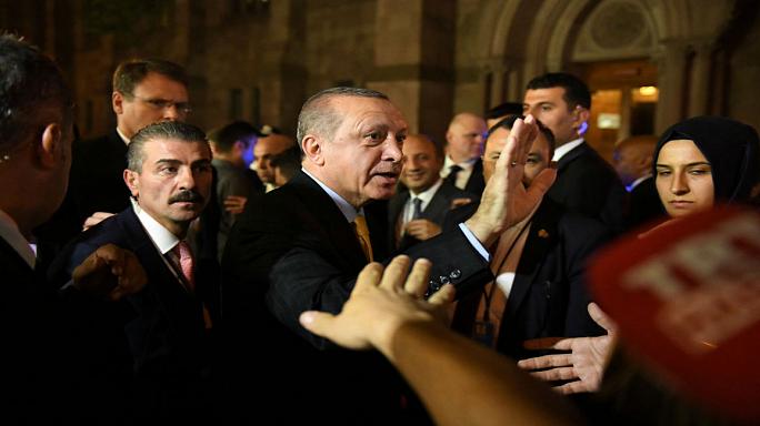 به خشونت کشیده شدن سخنرانی اردوغان در نیویورک