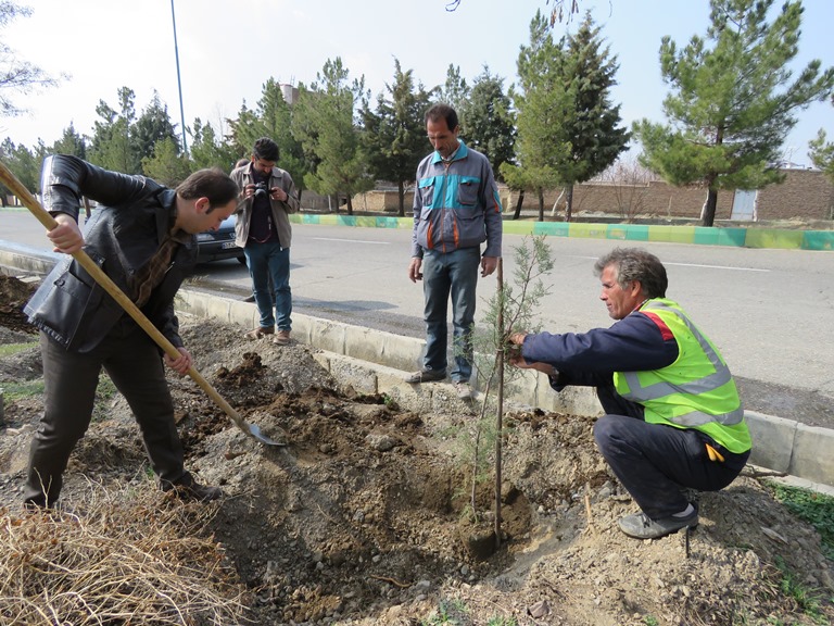 کاشت ۱۰۰۰ اصله نهال در شهر خامنه با برگزاری مراسم روز درختکاری+تصاویر
