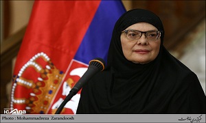 حجاب رئیس زن صربستان در دیدار لاریجانی (عکس)